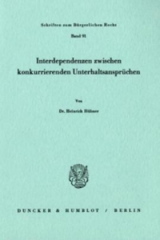 Carte Interdependenzen zwischen konkurrierenden Unterhaltsansprüchen. Heinrich Hübner