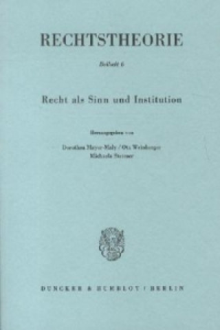 Książka Recht als Sinn und Institution. Dorothea Mayer-Maly