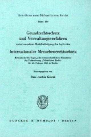 Knjiga Grundrechtsschutz und Verwaltungsverfahren Hans-Joachim Konrad