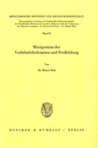 Книга Miteigentum der Vorbehaltslieferanten und Poolbildung. Rainer Heß