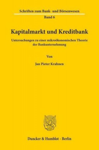 Livro Kapitalmarkt und Kreditbank. Jan Pieter Krahnen