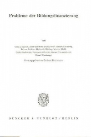 Książka Probleme der Bildungsfinanzierung. Gerhard Brinkmann