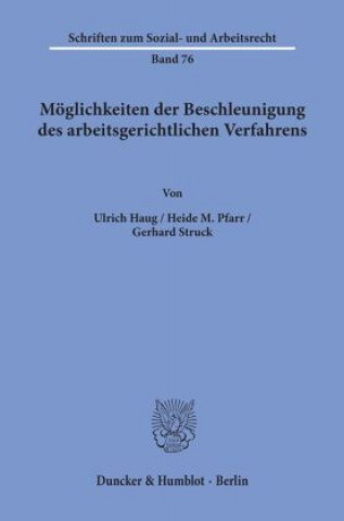 Könyv Möglichkeiten der Beschleunigung des arbeitsgerichtlichen Verfahrens. Ulrich Haug