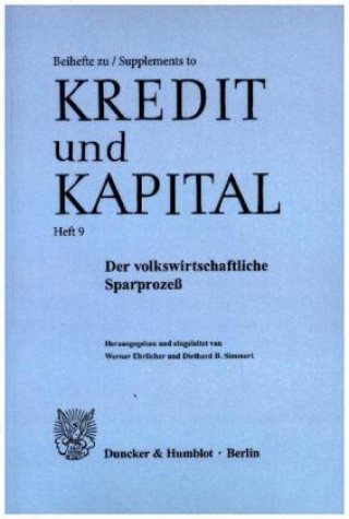 Book Der volkswirtschaftliche Sparprozeß. Werner Ehrlicher