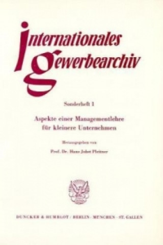 Kniha Aspekte einer Managementlehre für kleinere Unternehmen. Hans Jobst Pleitner