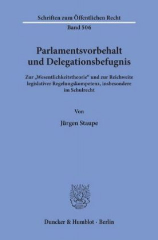 Carte Parlamentsvorbehalt und Delegationsbefugnis. Jürgen Staupe