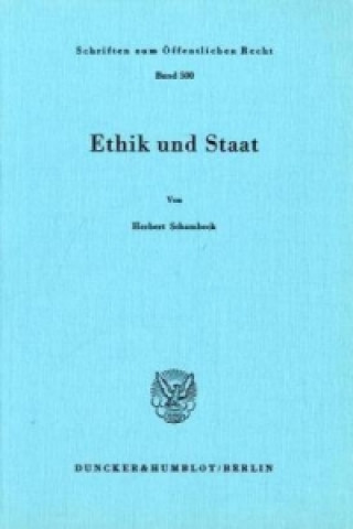 Knjiga Ethik und Staat. Herbert Schambeck