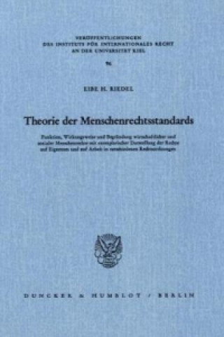 Książka Theorie der Menschenrechtsstandards. Eibe H. Riedel