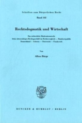 Kniha Rechtsdogmatik und Wirtschaft. Alfons Bürge