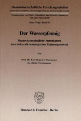 Könyv Der Wasserpfennig. Karl-Heinrich Hansmeyer