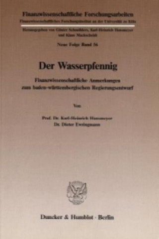 Kniha Der Wasserpfennig. Karl-Heinrich Hansmeyer