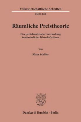 Kniha Räumliche Preistheorie. Klaus Schöler
