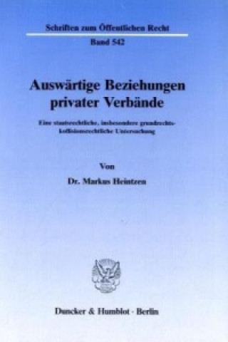 Buch Auswärtige Beziehungen privater Verbände. Markus Heintzen