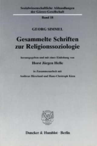 Kniha Gesammelte Schriften zur Religionssoziologie. Georg Simmel