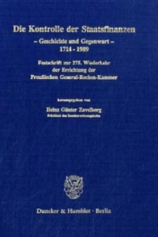 Könyv Die Kontrolle der Staatsfinanzen Heinz G. Zavelberg