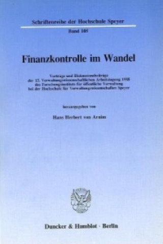 Buch Finanzkontrolle im Wandel. Hans Herbert von Arnim