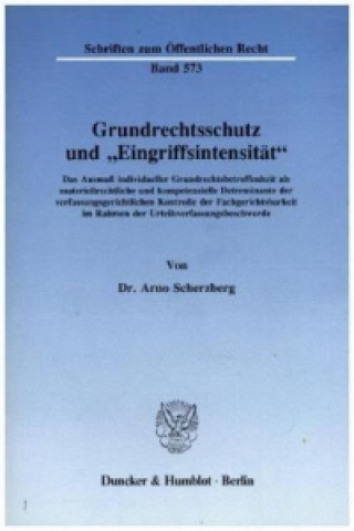 Libro Grundrechtsschutz und »Eingriffsintensität«. Arno Scherzberg