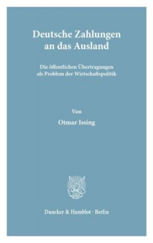 Kniha Deutsche Zahlungen an das Ausland. Otmar Issing