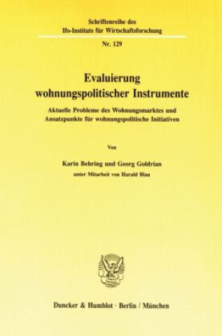 Carte Evaluierung wohnungspolitischer Instrumente. Karin Behring