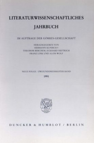 Könyv Literaturwissenschaftliches Jahrbuch. Bd.32/1991 Theodor Berchem