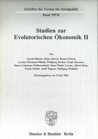 Könyv Studien zur Evolutorischen Ökonomik II. Ulrich Witt