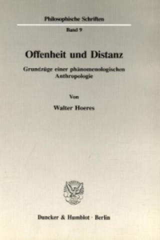 Libro Offenheit und Distanz. Walter Hoeres