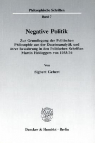 Книга Negative Politik. Sigbert Gebert
