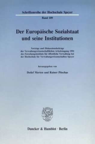 Książka Der Europäische Sozialstaat und seine Institutionen. Detlef Merten