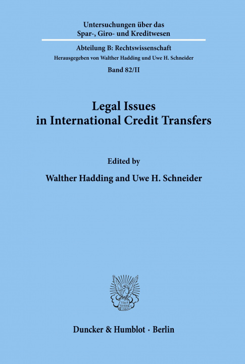 Livre Legal Issues in International Credit Transfers. Walther Hadding