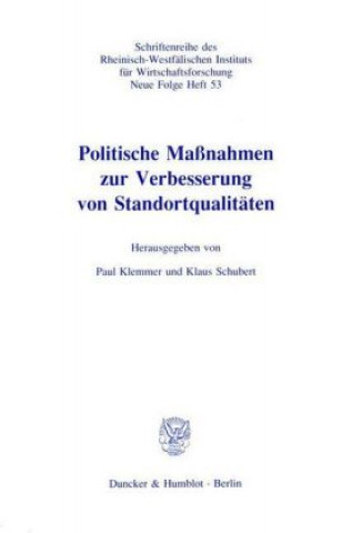Könyv Politische Maßnahmen zur Verbesserung von Standortqualitäten. Paul Klemmer