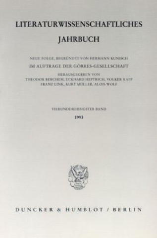 Kniha Literaturwissenschaftliches Jahrbuch. Bd.34/1993 Theodor Berchem