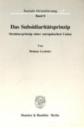 Книга Das Subsidiaritätsprinzip. Helmut Lecheler