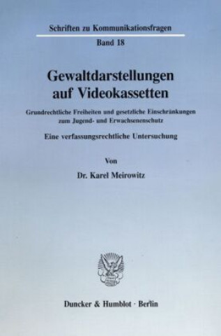 Carte Gewaltdarstellungen auf Videokassetten. Karel Meirowitz