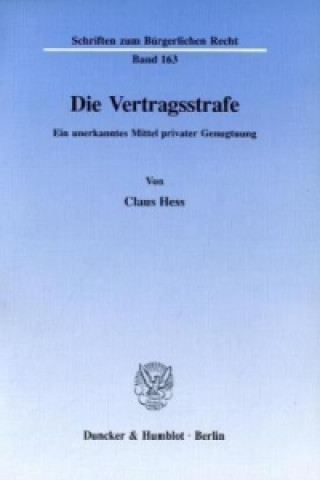 Book Die Vertragsstrafe. Claus Hess