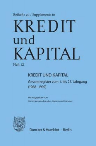 Knjiga Kredit und Kapital. Hans-Hermann Francke