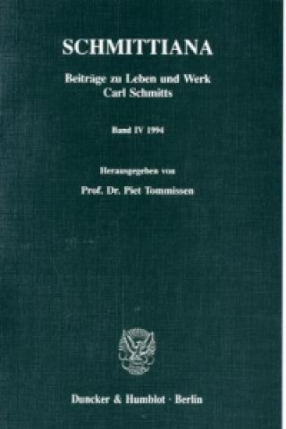 Książka Schmittiana. Bd.4 Piet Tommissen