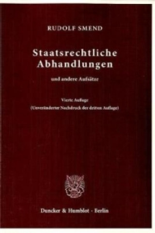 Kniha Staatsrechtliche Abhandlungen Rudolf Smend