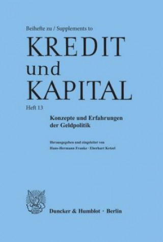 Book Konzepte und Erfahrungen der Geldpolitik. Hans-Hermann Francke