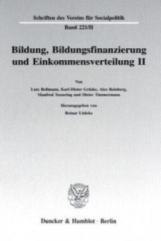 Könyv Bildung, Bildungsfinanzierung und Einkommensverteilung II. Reinar Lüdeke