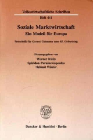 Buch Soziale Marktwirtschaft. Werner Klein