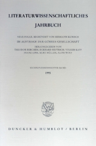 Könyv Literaturwissenschaftliches Jahrbuch. Eckhard Heftrich