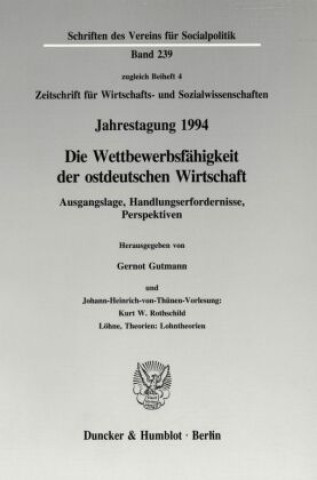 Buch Die Wettbewerbsfähigkeit der ostdeutschen Wirtschaft. Gernot Gutmann