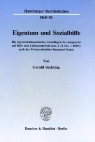 Kniha Eigentum und Sozialhilfe. Gerald Süchting