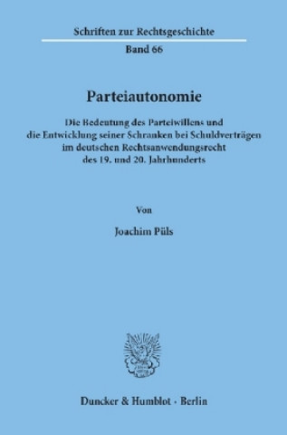 Livre Parteiautonomie. Joachim Püls