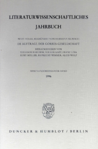 Knjiga Literaturwissenschaftliches Jahrbuch. Theodor Berchem