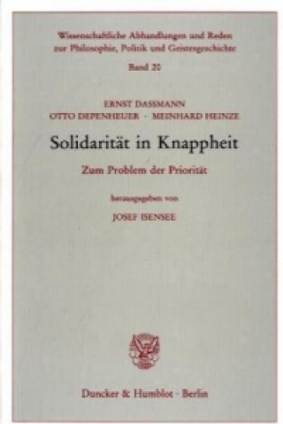 Kniha Solidarität in Knappheit. Ernst Dassmann