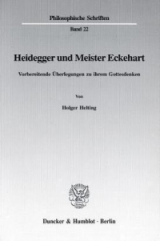 Könyv Heidegger und Meister Eckehart Holger Helting