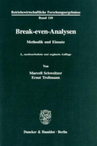 Knjiga Break-even-Analysen. Marcell Schweitzer