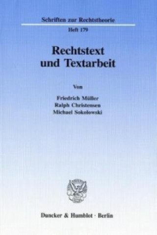 Knjiga Rechtstext und Textarbeit. Friedrich Müller