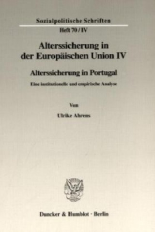 Knjiga Alterssicherung in der Europäischen Union IV. Ulrike Ahrens